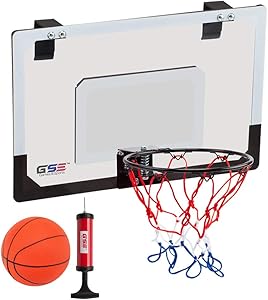 Over-The-Door Pro Basketball Hoop Backboard System with Basketball & Pump for Home & Office