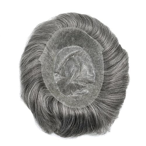 Miniatura 6 de Sistema de cabello natural para hombre, tupé de piel ultrafina para hombres, no quirúrgico, súper delgado, polivinílico, todo en V, pieza de cabello