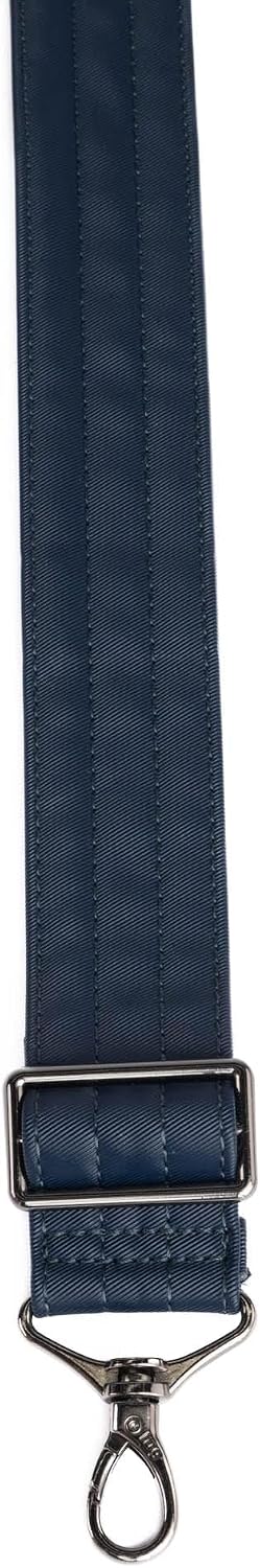 Adjustable Webbed Satin Luxe VL Bag Strap - 1.5", BLUE MOON