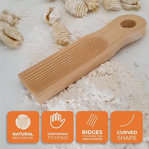 Miniatura 3 de Único tablero de ñoquis curvado, diseño curvado único para hacer pasta italiana de ñoquis. Crestas perfectas que forman las ranuras en los ñoquis.