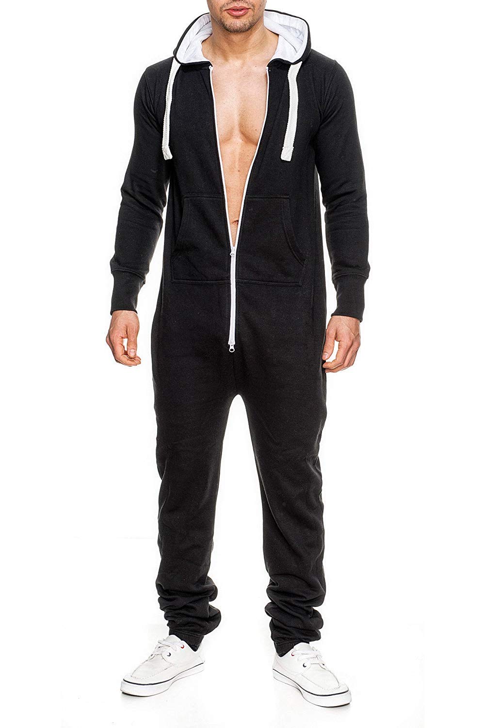 Mono de forro polar para hombre, traje de chándal para hombre, bonito y elegante, con capucha, ropa de dormir