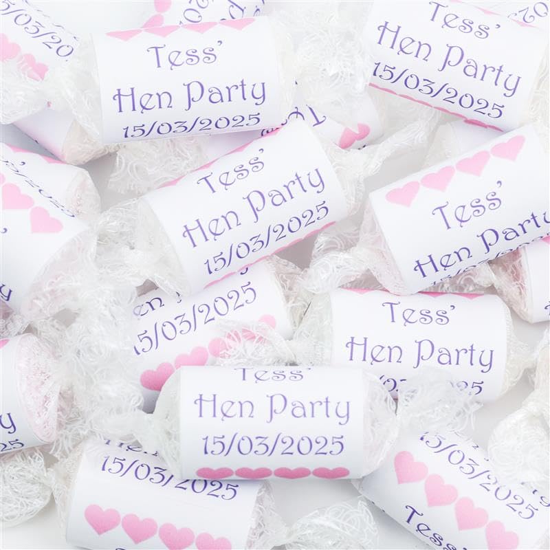 20 Personalised Love Heart Sweet Favours For Events Wedding Hen Party Stag Engagement School Leavers Graduation Baby Shower Birthday Parties