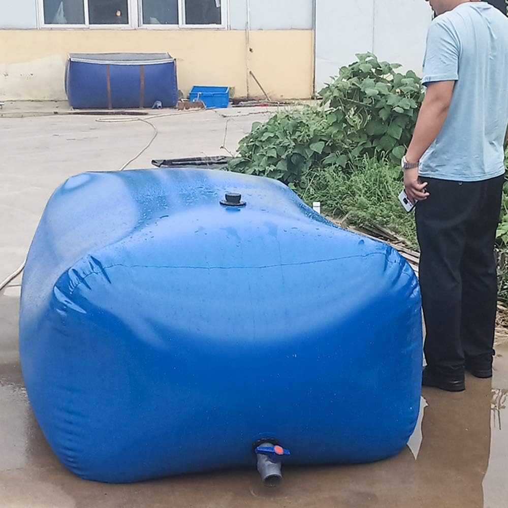 Large Capacity Rain Barrel Water Bag Water Tank, Portable Foldable Outdoor Car Water Tank, Durable PVC Garden Water Storage Bag with Faucet, Emergency Water Tank for Agricultural Irrigation/Storage (