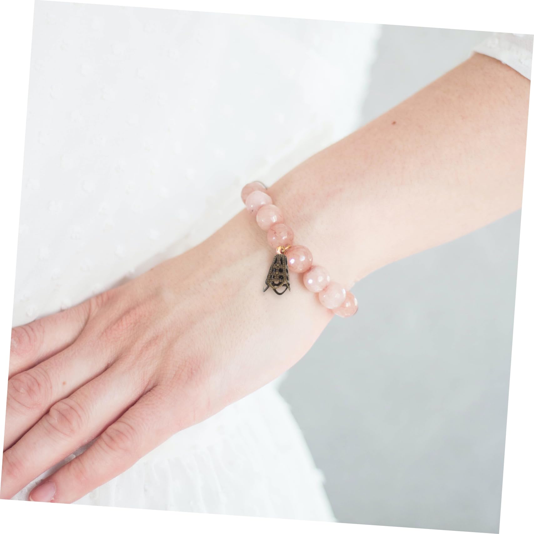 KALLORY Jewelry Bead Caps 60pcs Bulk Beads for Jewelry Making Metal End Caps Spacer