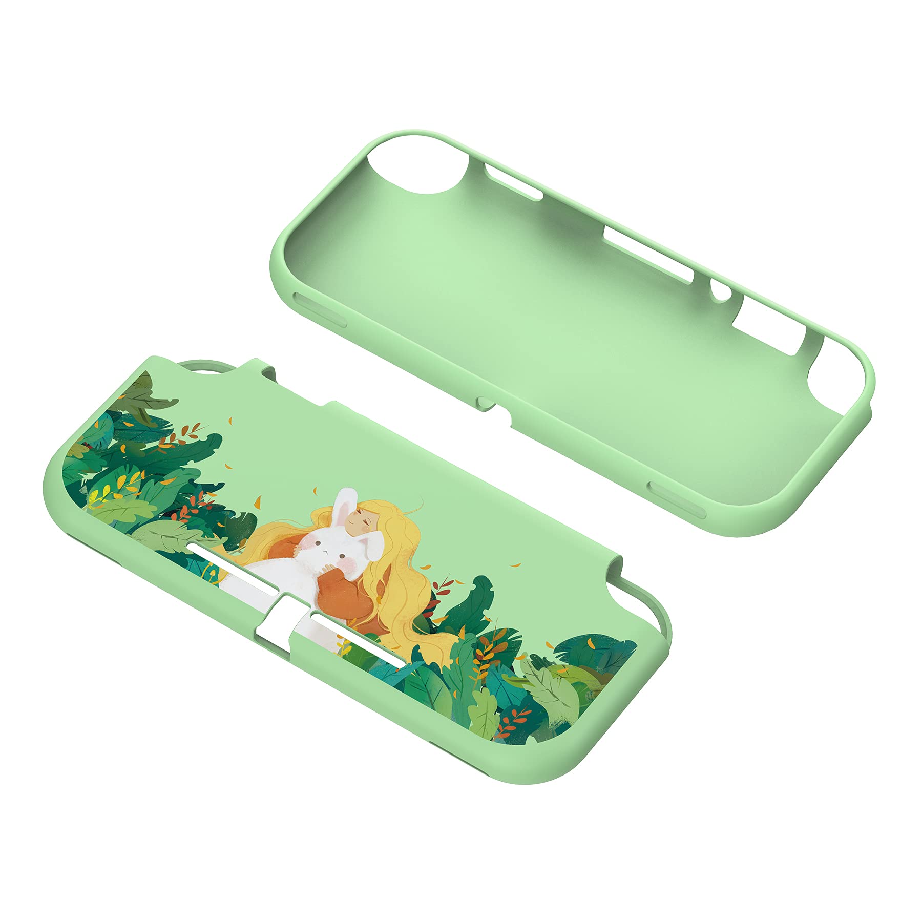 eXtremeRate PlayVital Cover per Nintendo Switch Lite,Custodia Protettiva Copertura TPU Morbido Carino per Nintendo Switch Lite Console,Coniglio e Ragazza