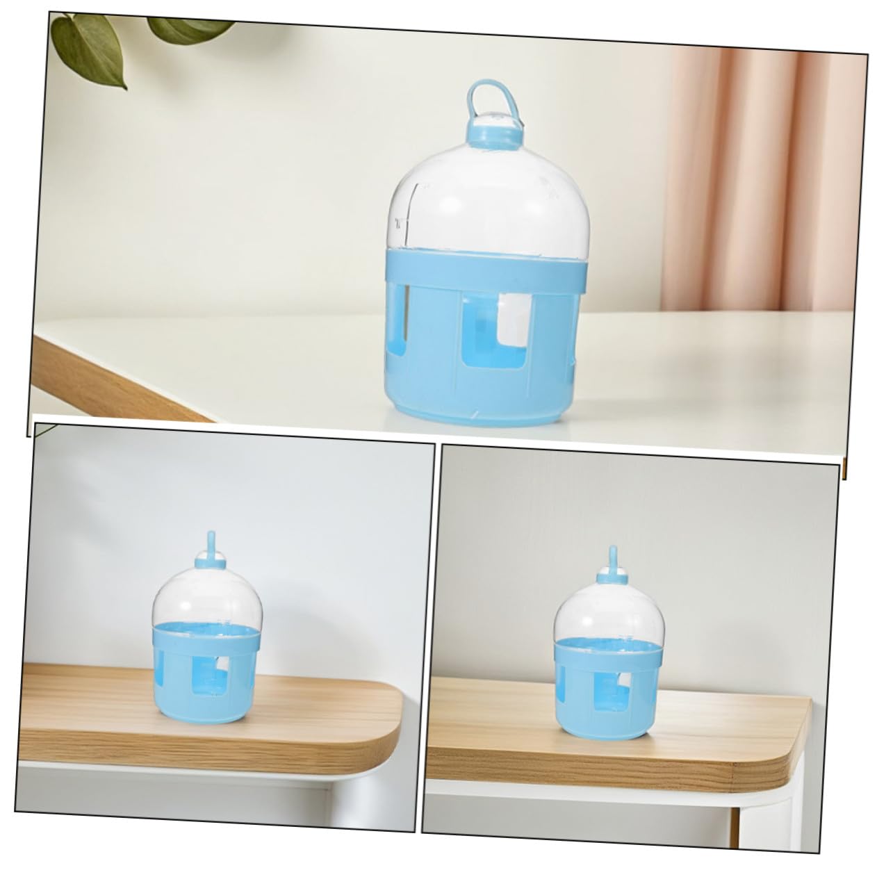 Dispensador de Agua para Palomas y Pájaros, Bebedero de Jaula Abertura Amplia, Abs Resistente, 2l Transparente, Suministros para Aves, Adecuado para Jaulas y Cuidado de Aves