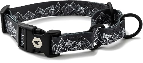 Wolfgang - Collar de perro Martingala de alta calidad para perros pequeños, medianos y grandes, fabricado en Estados Unidos, estampado WolfMtn,