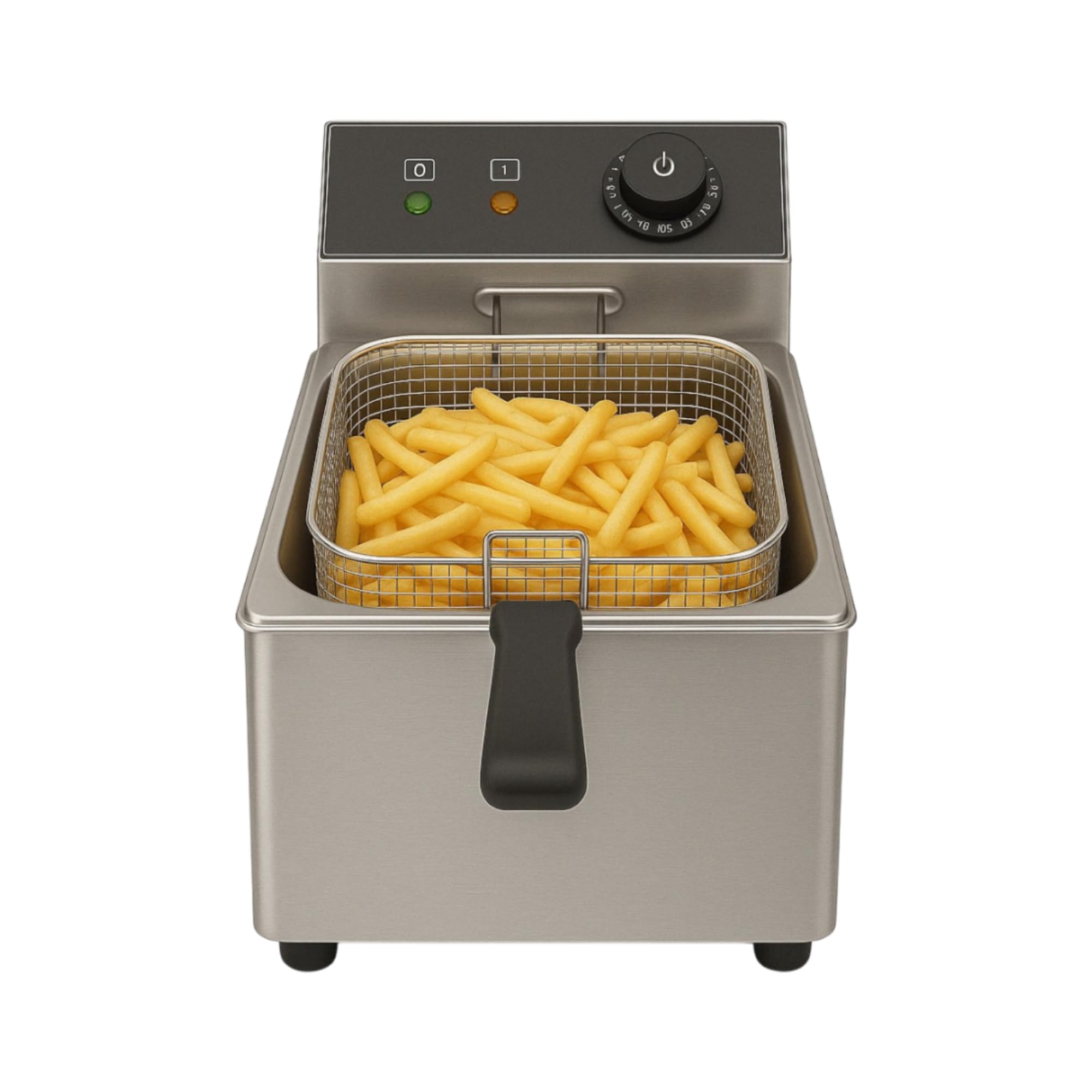 Friteuse Électrique Professionnelle 8L - 2800W - Température 190°C - Cuve Inox - Thermostat Sécurité