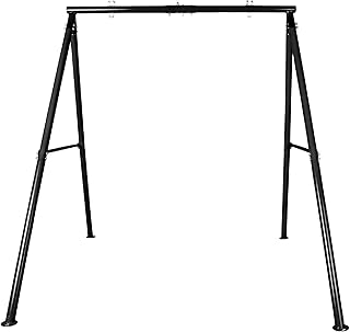 Heavy Duty Swing Set Frame and Assembly Hardware, Outdoor Playground Equipment for Kids, Safe & Durable Metal Swing Stand - Black