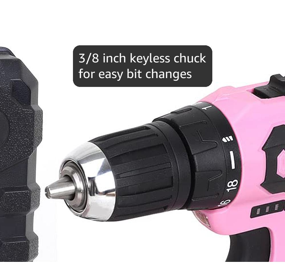 Amazon.com: FASTPRO 20V Pink Drill Set for Women, Home Tool Kit