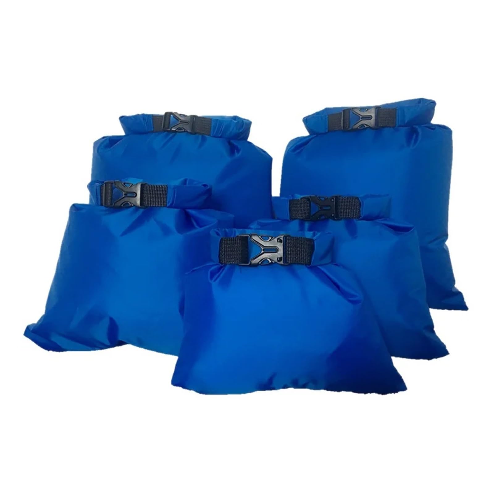 Genérico Bolsa Seca Impermeable for Acampar, a la Deriva, Senderismo, natación, Rafting, Kayak, río, Paquete de Almacenamiento al Aire Libre, 5 uds(Blue 5pcs)