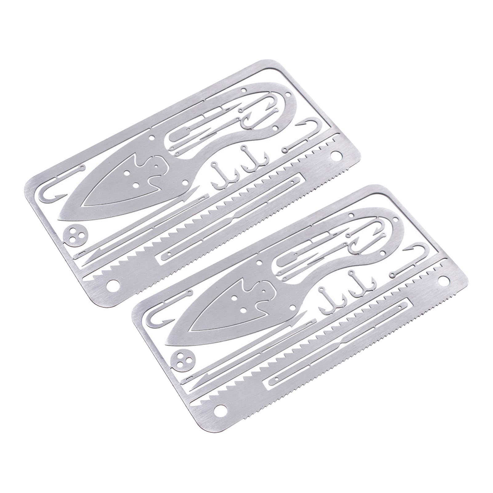 2Pcs Survival Card Sturdy Convenient High Strength Outdoor Gear Card for Hiking
