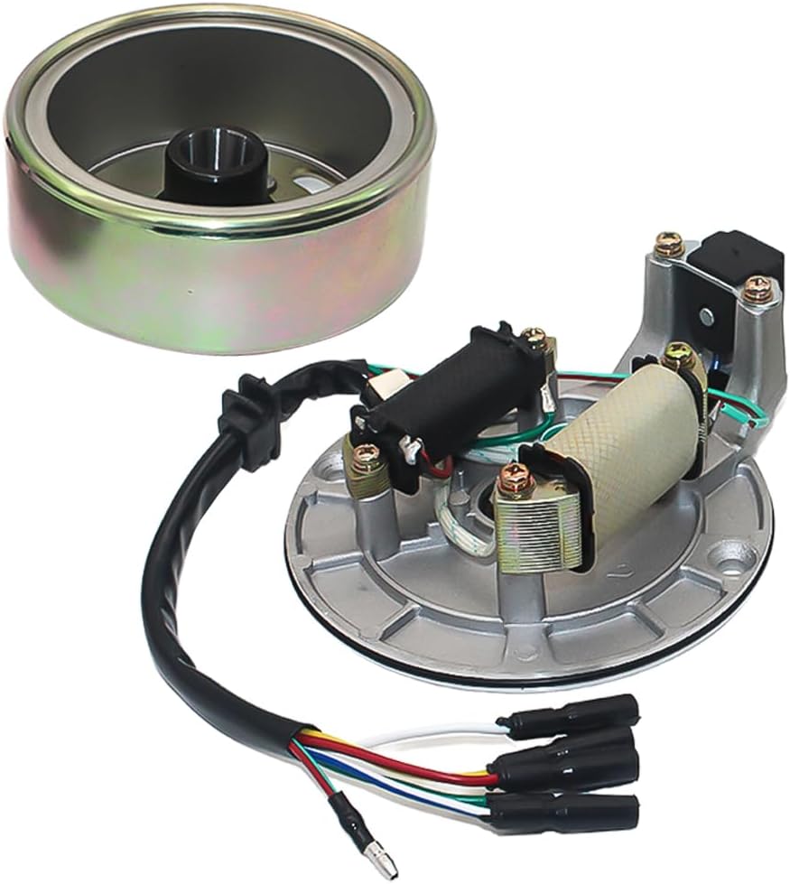 Magneto Flywheel Stator Kit Assembly Fits for 50cc 70cc 90cc 110cc 125cc Dirt Bike Go Kart Taotao Pit Bike Kazuma SSR Baja ATV Quad Dune Buggy 4 Wheeler