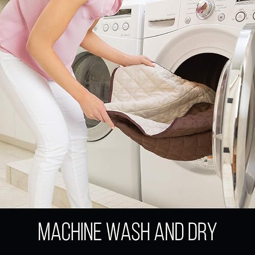 Miniatura 9 de Sofa Shield Protectores de sofá, color chocolate/beige, sofá para asiento de hasta 62 pulgadas de ancho y sofá para asiento de hasta 88 pulgadas,