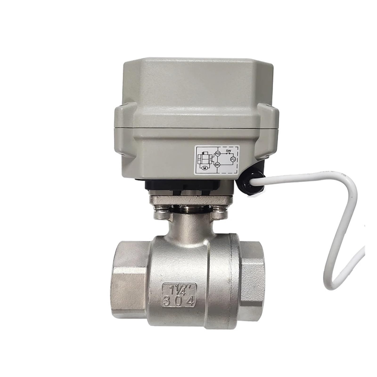 Valvola di regolazione elettrica DN32 Controllo 4-20 mA o 0-10 V, valvola proporzionale da 2 pollici 15 Nm Azionamento ISO5211 for valvola con stelo 11 * 11 mm IP67(BSP,0 to 10V control)