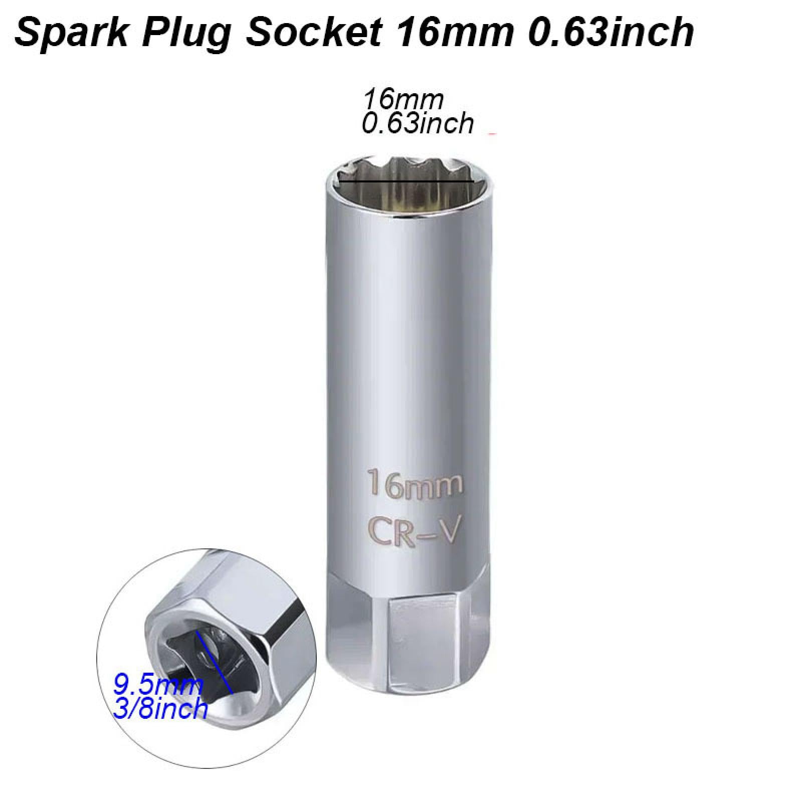 Adaptador de llave de tubo para bujías de 14 a 16 mm, kit de reparación, instalación, reemplazo, torsión, herramienta de extracción magnética, herramienta mecánica para automóviles (llave de bujías