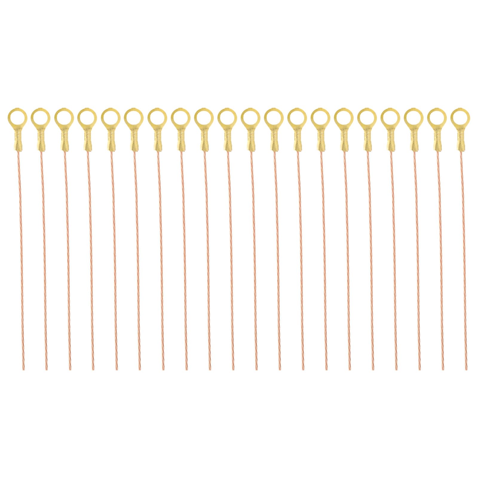 PATIKIL 8 Inch Bare Copper Wire with 20 Pcs Grounding Lugs, 18 AWG, Bronze, Copper, Grounding Wire, pta240923tt002304