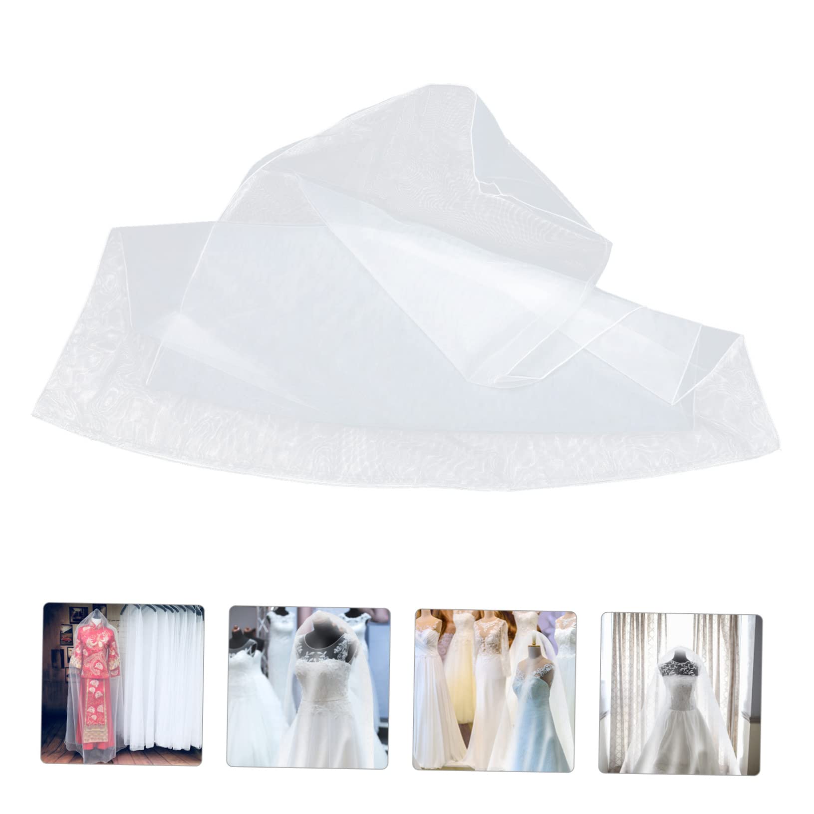 Cabilock 3pièces Housse De Mariage Suspendue Pour Robe Longue De Rangement Transparent Tulle Renforcé Anti-poussière Pour Gown Pour Mariées Et Stockage à Domicile