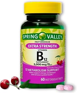 FUSION SHOP STORE Smart choices, meaningful life! B12 Fast Dissolve 5000mcg- Vitamins Cherry Flavor 60 Tablets (Pack of 1)