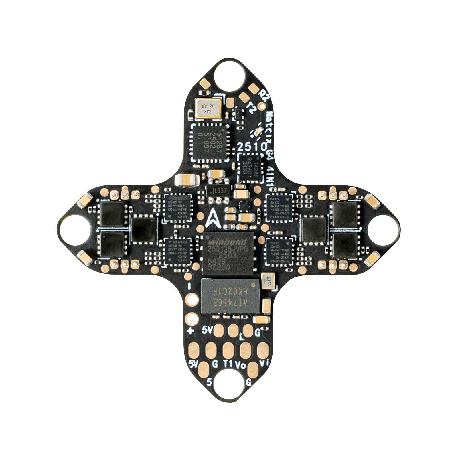BETAFPV Matrix 1S G4 4IN1 1S Brushless FC 12A ESC ELRS for DIY Flexibility | Equipped with Built-in OSD for Analog Mastery, 5V 3A BEC, High-Capacity 16MB Blackbox & Soldering Pads for External VTX