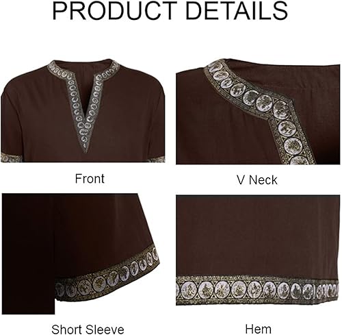 Miniatura 3 de Túnica medieval de caballero renacentista para hombre, disfraz de mercenario escocés, guerrero, LARP, tops de Halloween