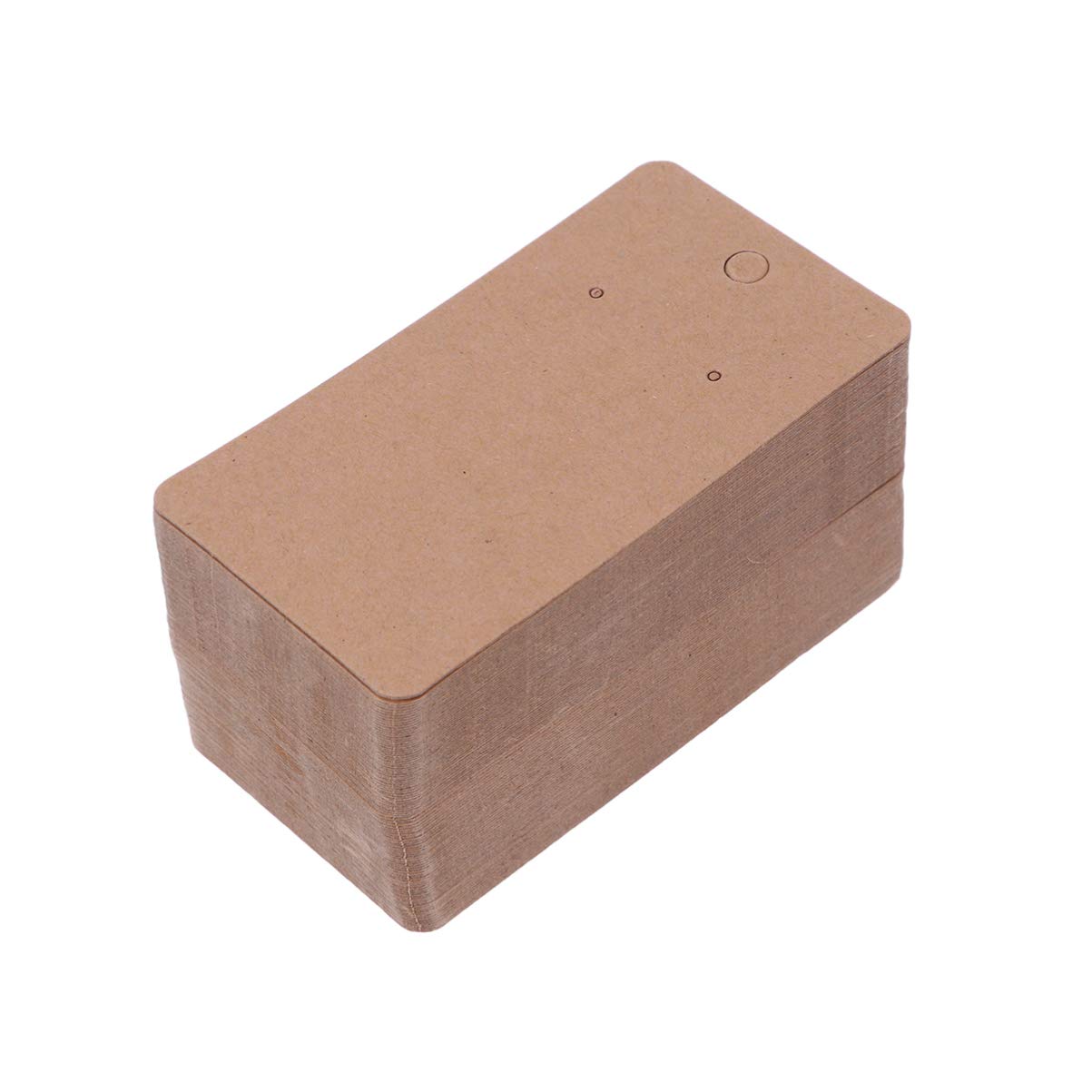 Milisten Brown 100Pcs Kraft Paper Earring Cards Holder Ear Studs Necklace Display Cards Blank Kraft Paper Tags For Store