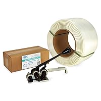 Vista 17 de IDL Packaging Kit de flejado de cable tejido portátil de 1/2 pulgada x 1500 pies, resistencia a la rotura de 650 libras - Solución completa