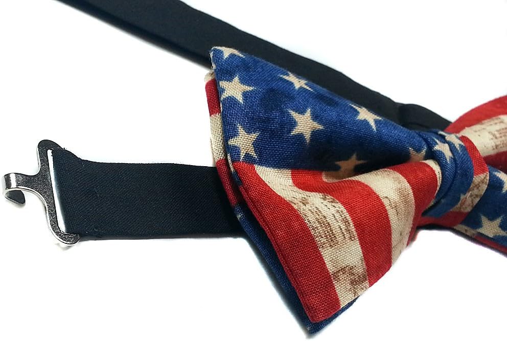 EmilyRose Couture Patriotic Bow Tie Collection-American Flag- Pre Tied-Adjustable