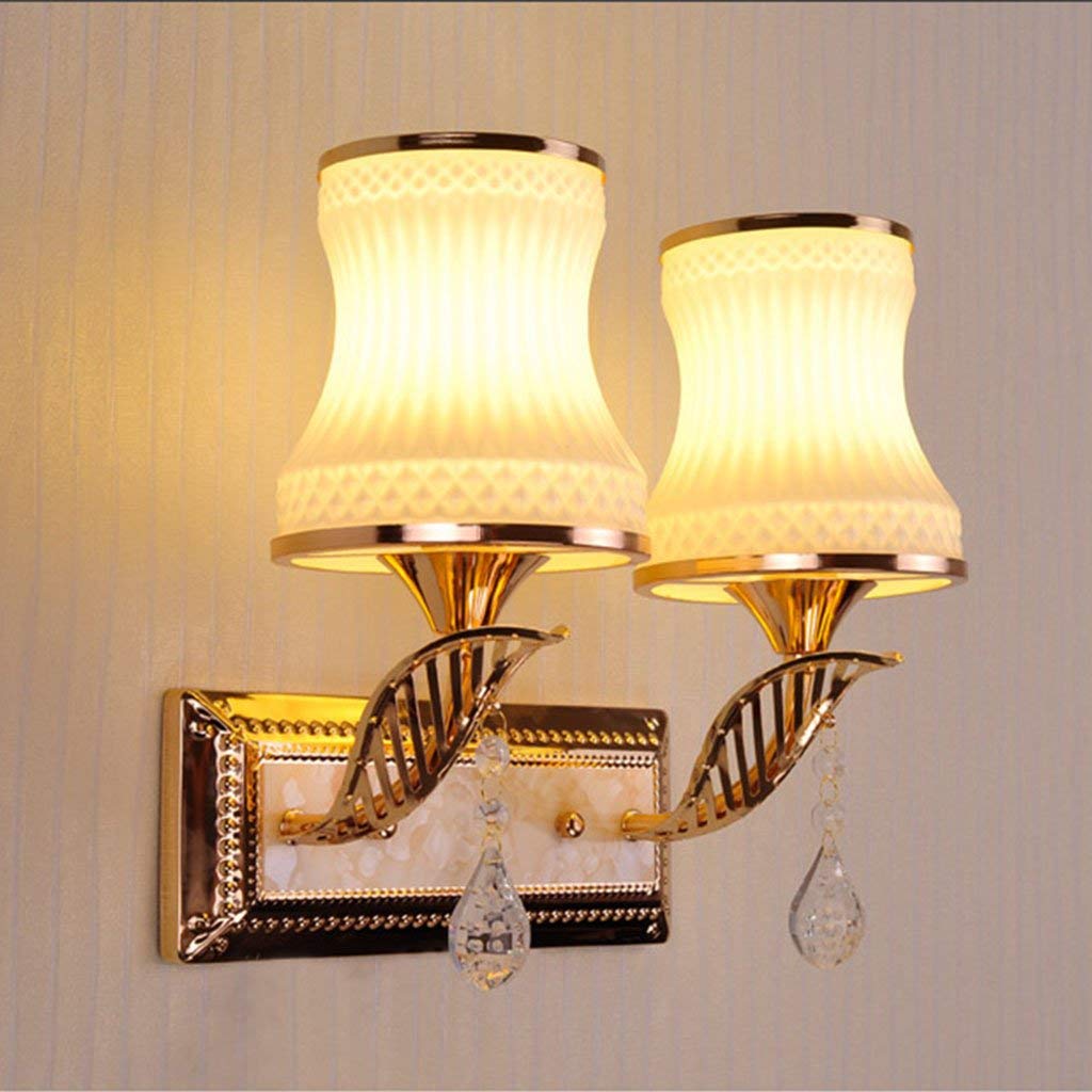 Lámpara de pared de doble cabeza con luz LED decorativa para salón y pasillos interiores