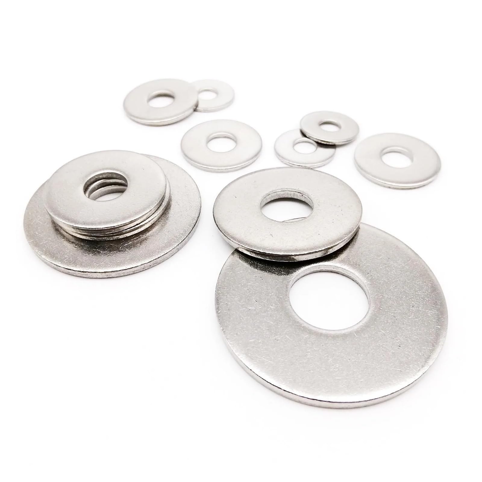rondelle,Rondelle piatte in acciaio inox， Guarnizione piana for rondelle piatte più larghe di grandi dimensioni in acciaio inossidabile 304 di grandi dimensioni(2 M4)