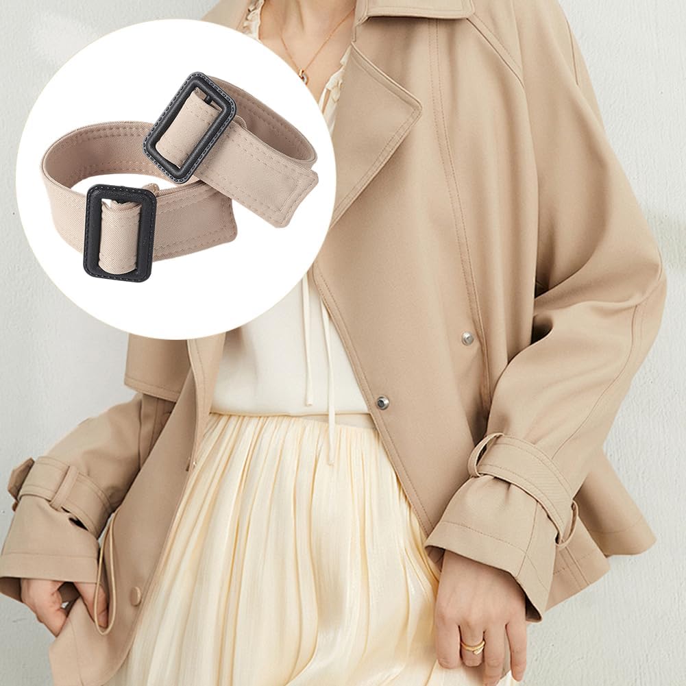 GORGECRAFT 2Pcs Trench Coat Cuff Straps Polyester Wheat Adjustable Coats Decorative Wristband Replacement Belts Accessories with Plastic Buckle for Overcoat Jacket Outerwear Windbreaker Dress
