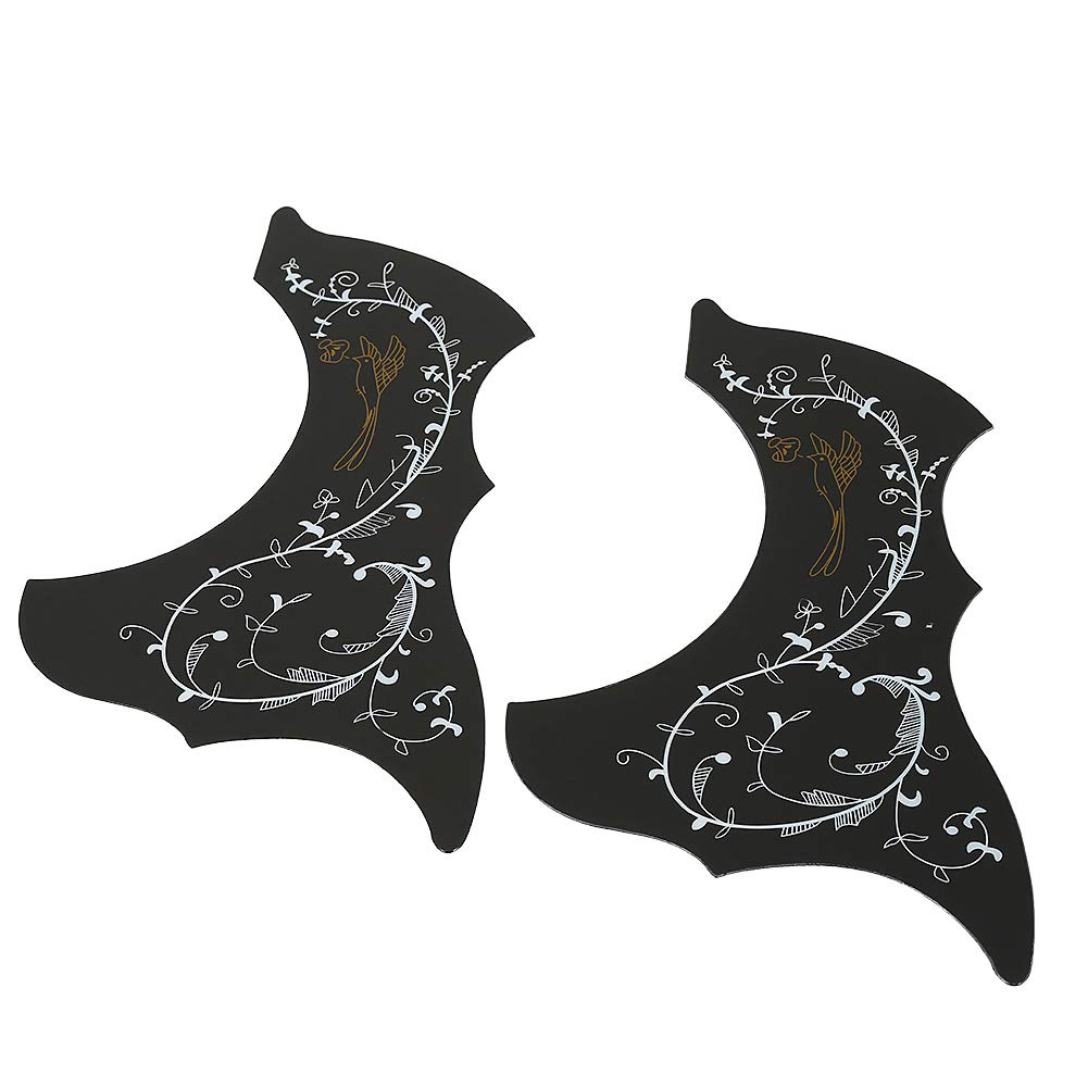 Fockety Pickguard, Self-adhesive Pickguard, Scratchplate Replacement Parts Acoustic Guitar Pickguard 2Pcs for 41" Folk Guitar(black)