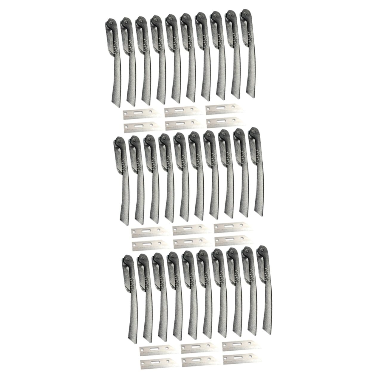 FOMIYES 3 Sets 10pcs Stainless Steel Facial Razor Eyebrow Trimmer Scissors Brow Razor 6 Replaceable Blades Portable Eyebrow Shaper
