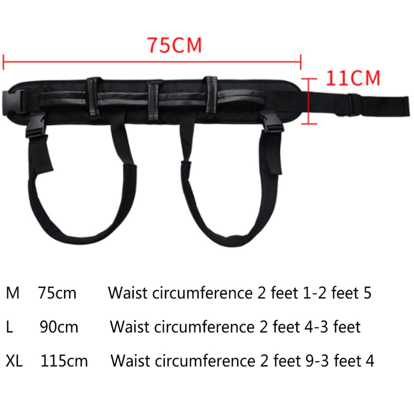 Cinturón De Transferencia De Pacientes,Cinturón De Seguridad con Perneras Y Manejas,Sujeción Silla De Ruedas,Eslinga para Personas Mayores Y Discapacitadas,Reutilizable,M