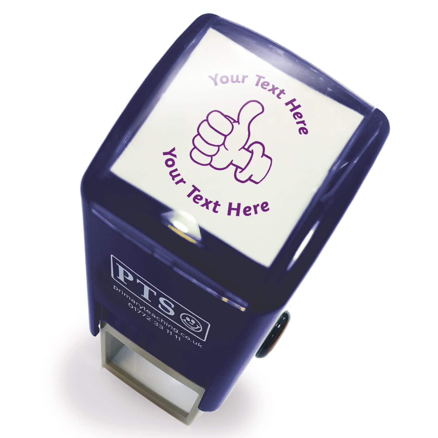 Personalised Thumbs Up School Teachers Reward Feedback Marking Stamper Stamp 25mm Primary Teaching Services (Purple) — image 1
