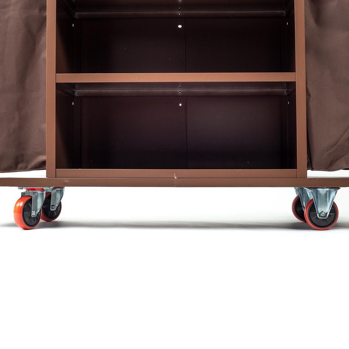 Allpax Housekeeping Wagen aus Metall 142 x 46 x 112 cm 4 Etagen inkl. 2 Wäschesäcke Reinigungswagen