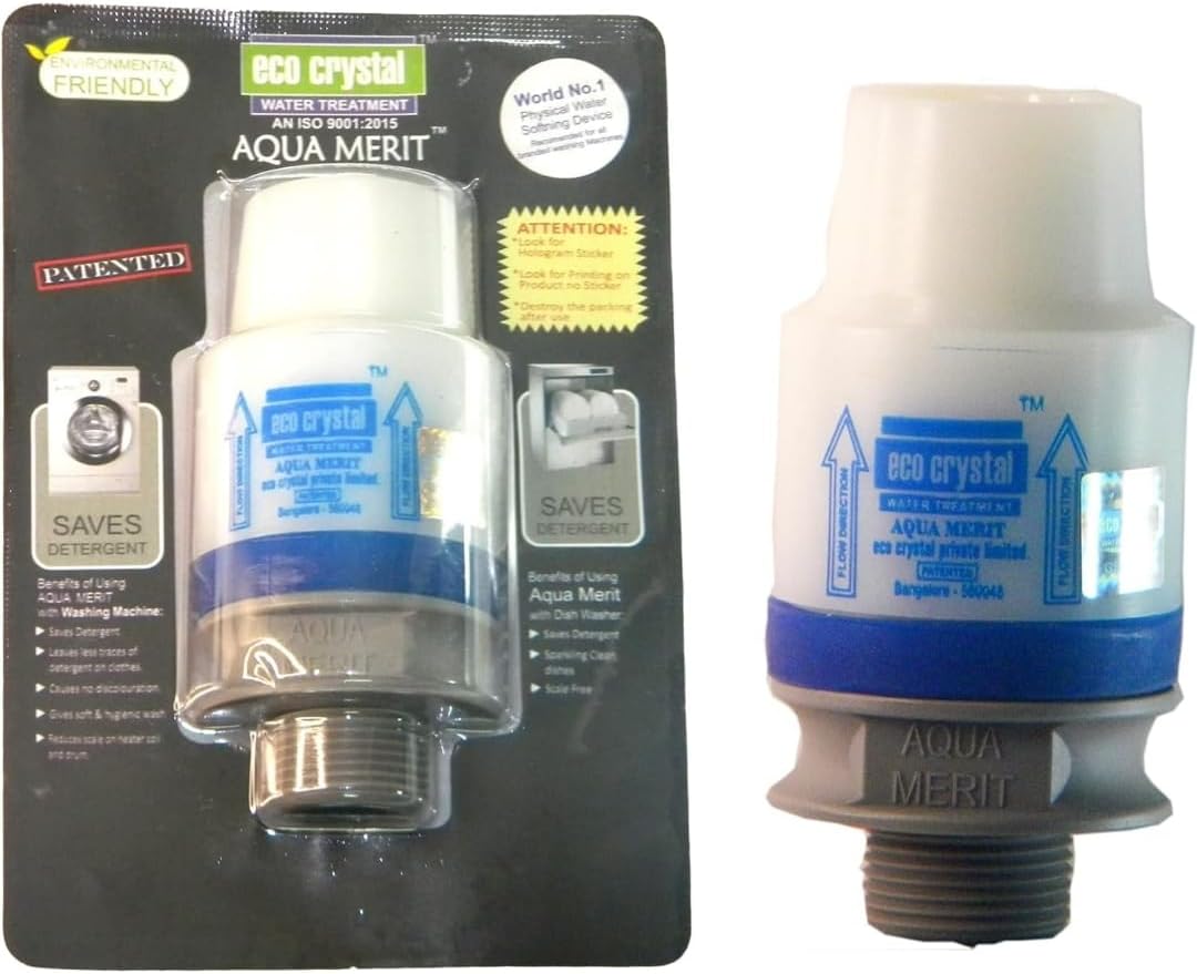original Aqua Merit Physical Water Softener Best For IFB/Whirlpool/Lg/Samsung/Bosch And Other Automatic Washing Machine/Dishwasher With Free Teflon Tape,White