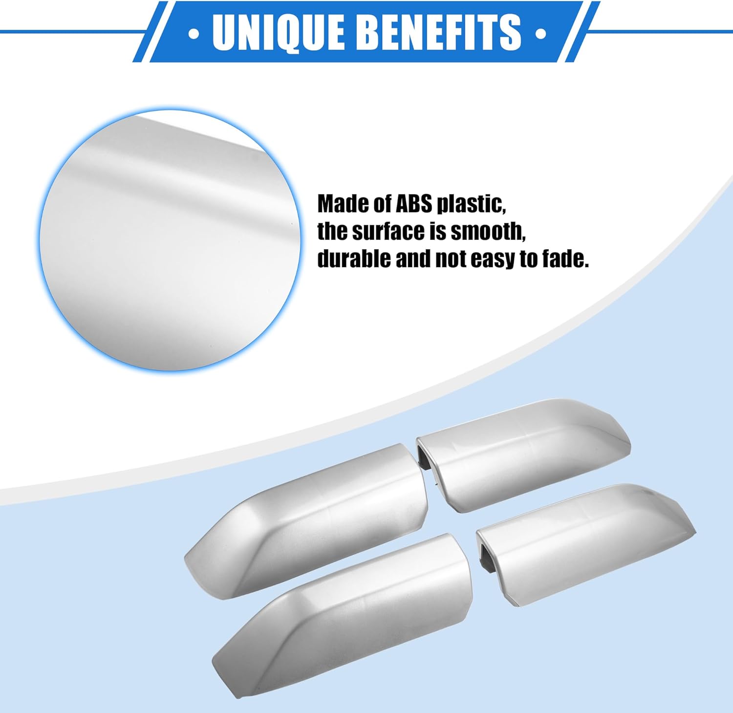 4pcs Car Roof Rack Side Rails End Cover Shell Cap Compatible for Toyota 4Runner N280 2010-2022, Durable Plastic Silver Tone Cargo Rack Legs Protection