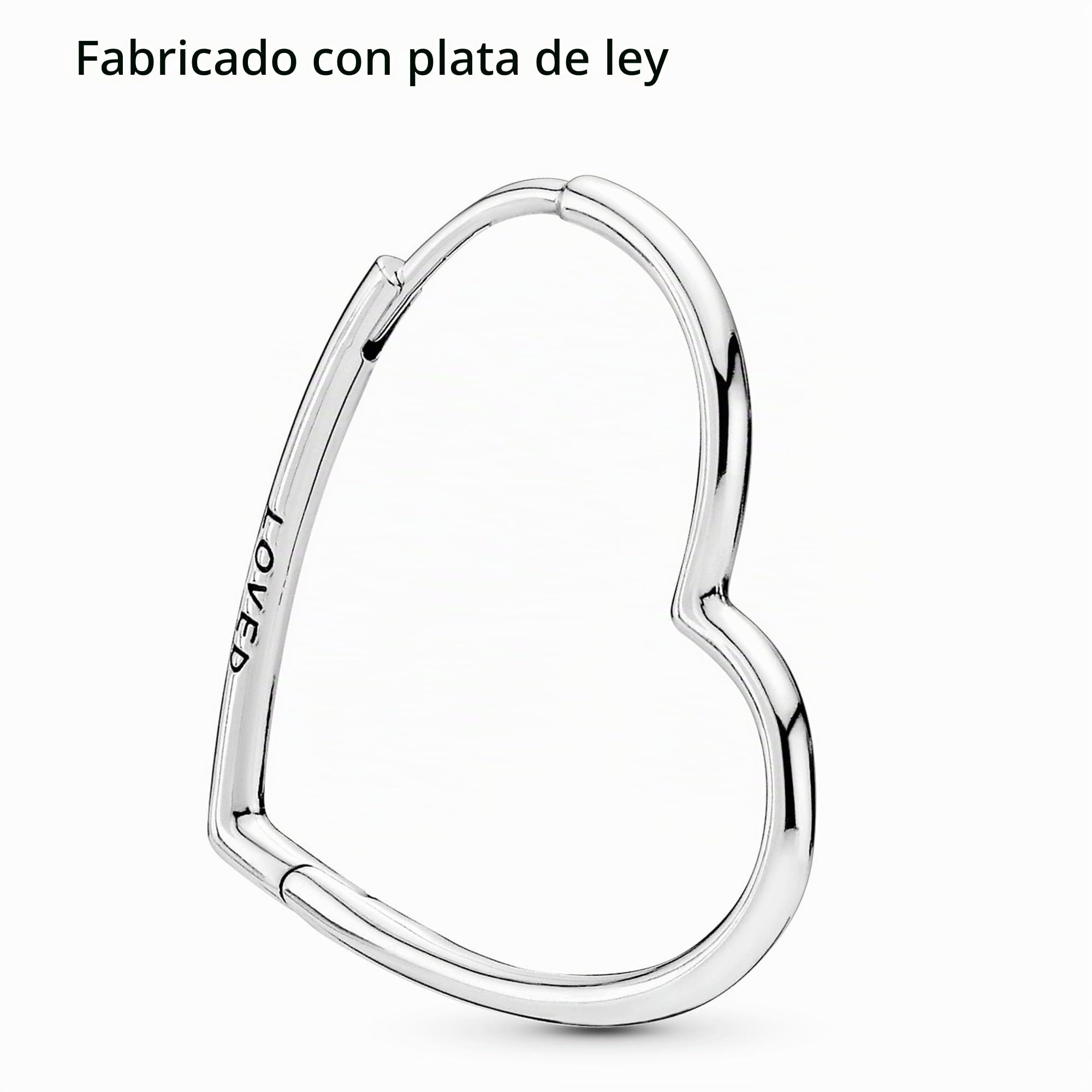 Pandora Moments Women's Sterling Silver Asymmetrical Heart Hoop Earrings