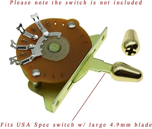 Miniatura 2 de KAISH 2 unids Guitarra 5 Way Pickup Selector Interruptor Punta Interruptor Tapa Interruptor Perilla para USA StratStratocaster Oro