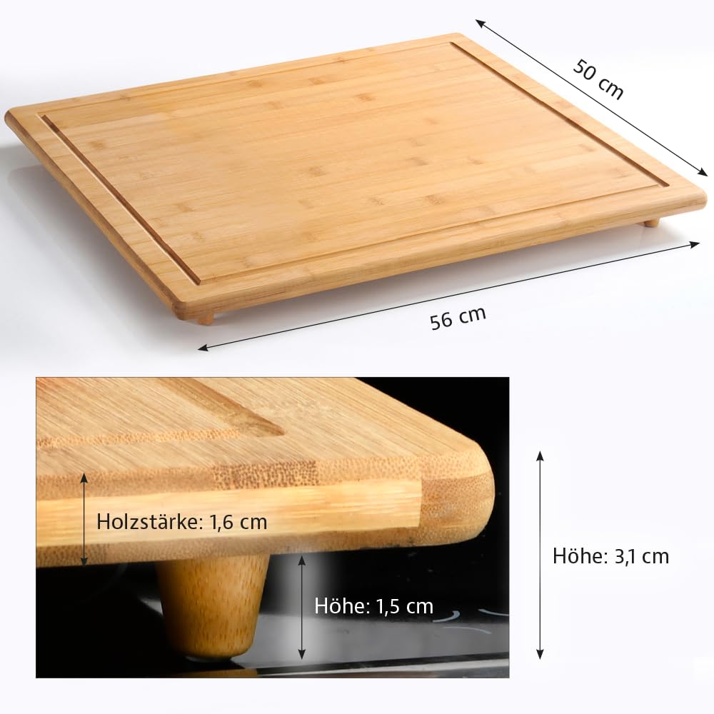 KESPER 58598 13 - Piastra a buffet, in bambù, dimensioni: 56 x 50 x 4 cm, spessore legno: 1,6 cm, colore: Marrone