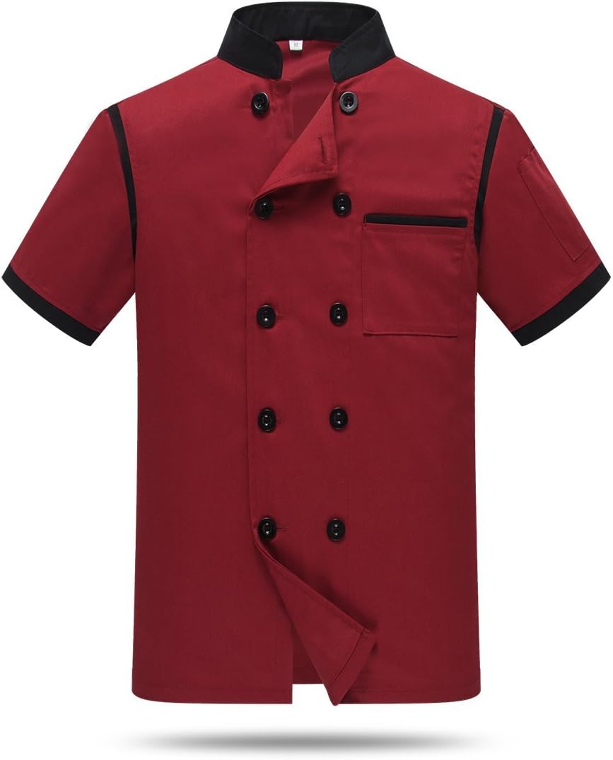 WAIWAIZUIChef Jackets Waiter Coat Short Sleeves Back and Underarm Mesh