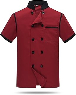 Chef Jackets Waiter Coat Short Sleeves Back and Underarm Mesh Size XXS (Label:M) Red