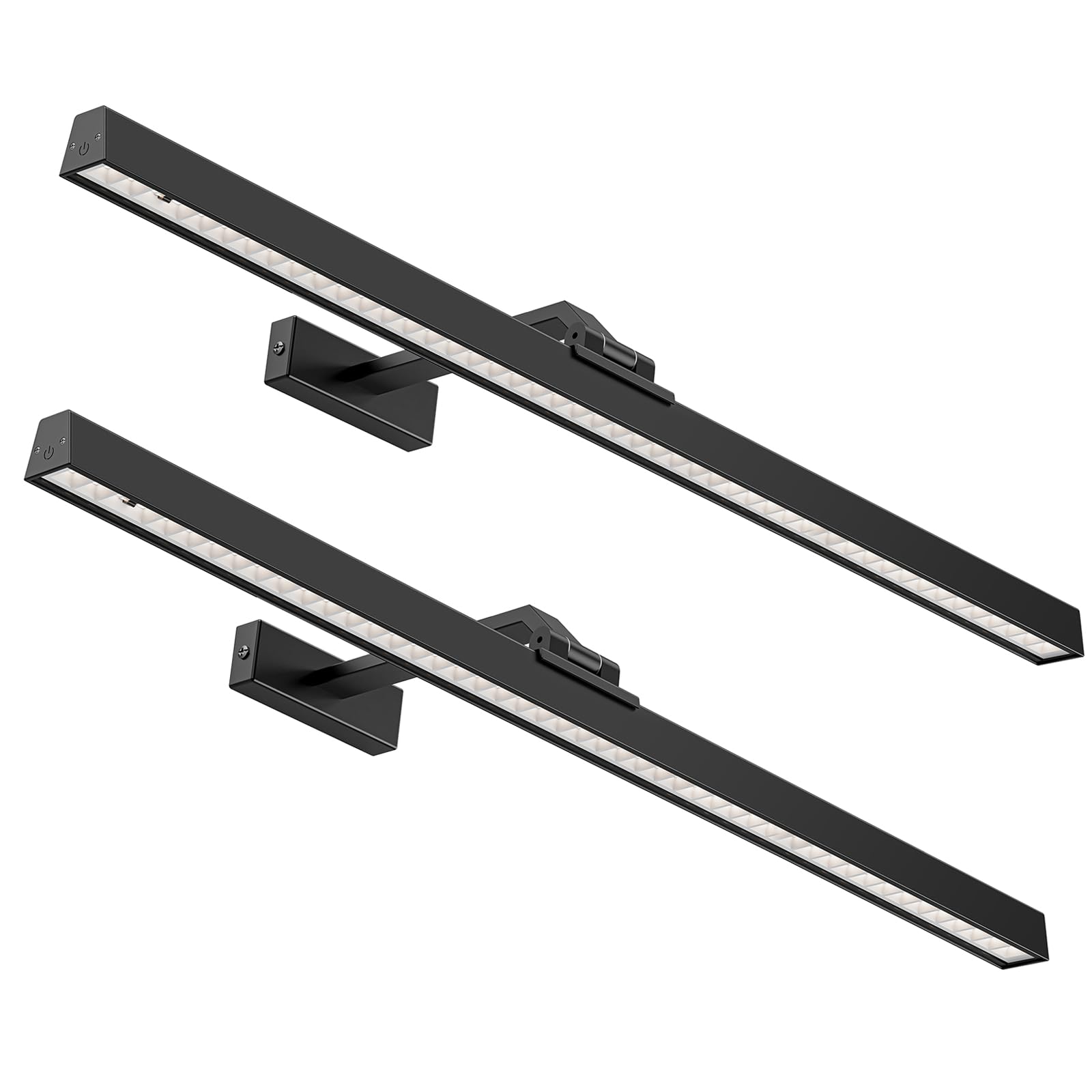 AIBOO Lot de 2 lampes LED sans fil à batterie - 60 cm - Éclairage d'image sans fil - Avec télécommande - Aimant à intensité variable intérieur - Sans prise d'alimentation - Éclairage fléchettes avec