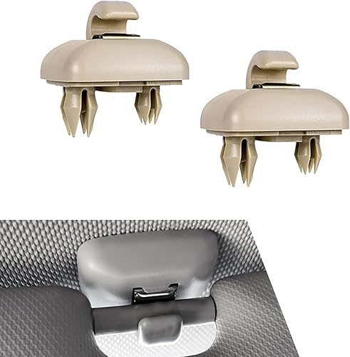 2 soportes de gancho con clip, clip de plástico para visera solar interior específico para automóvil, 8U0857562A8E0857563A, hebilla de protección