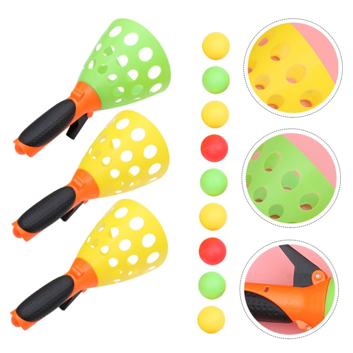 Set di Palline Chuck Ball 3 Paia in Plastico per Ragazzo Ragazza e Teenager | Gioco Lancio e Presa, 9 Palline Incluse, per Pool Party Colore Casuale