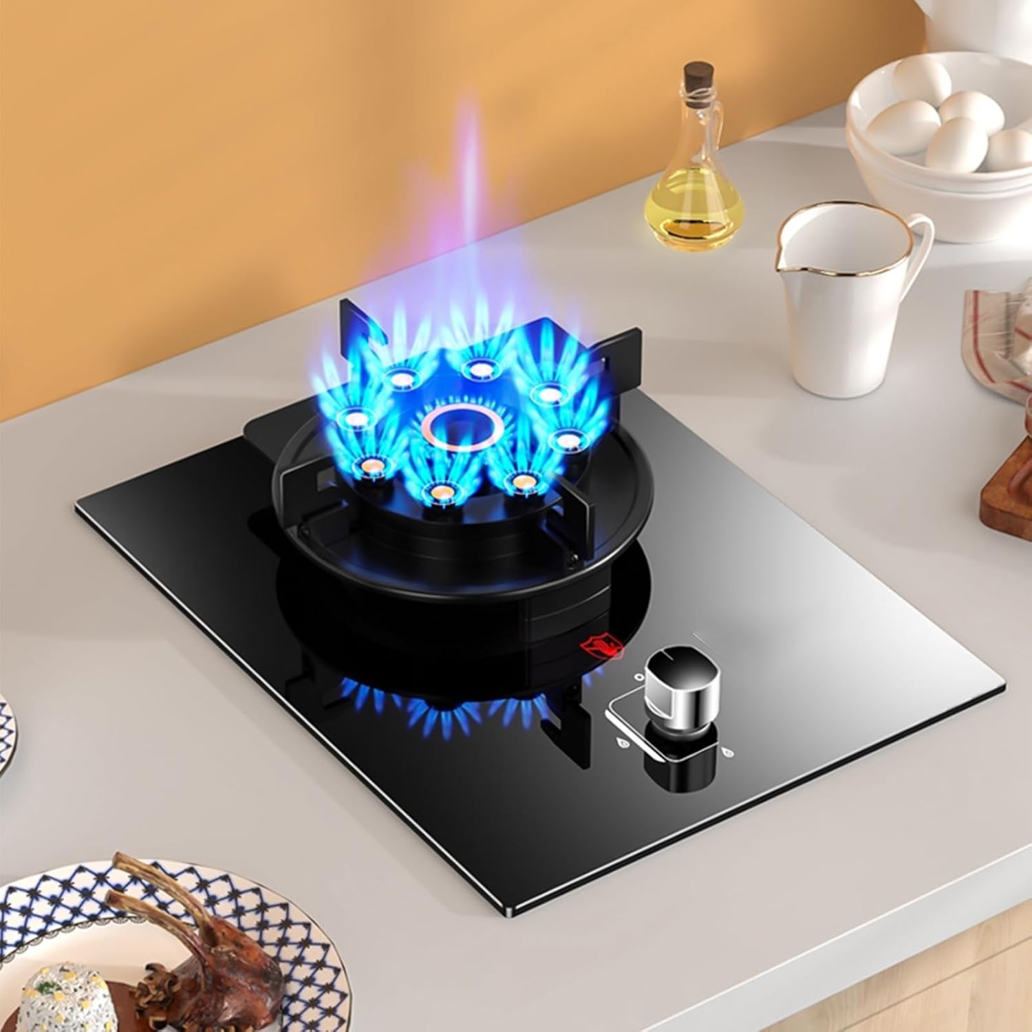 Gas Stove,Single Burner,5.2KW Camping Cooker,Gas/LP Conversion,with Flameout Protection,for Home Kitchen(LPG)