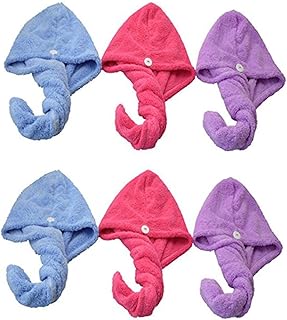 minkissy 6 Pçs Touca De Banho De Cabelo Toalha Para Secagem De Cabelo Toalha Secador De Cabelo Touca De Secagem De Cabelo Toalha De Cabelo Seco Touca De Cabelo Seco Toalha Seca Engrossar