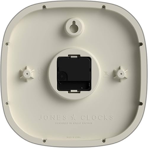 Miniatura 7 de JONES CLOCKS Reloj de pared Marvel  Reloj cuadrado redondo retro moderno  10 pulgadas  Gris  Aspecto de diseñador genial para cocina, sala de estar