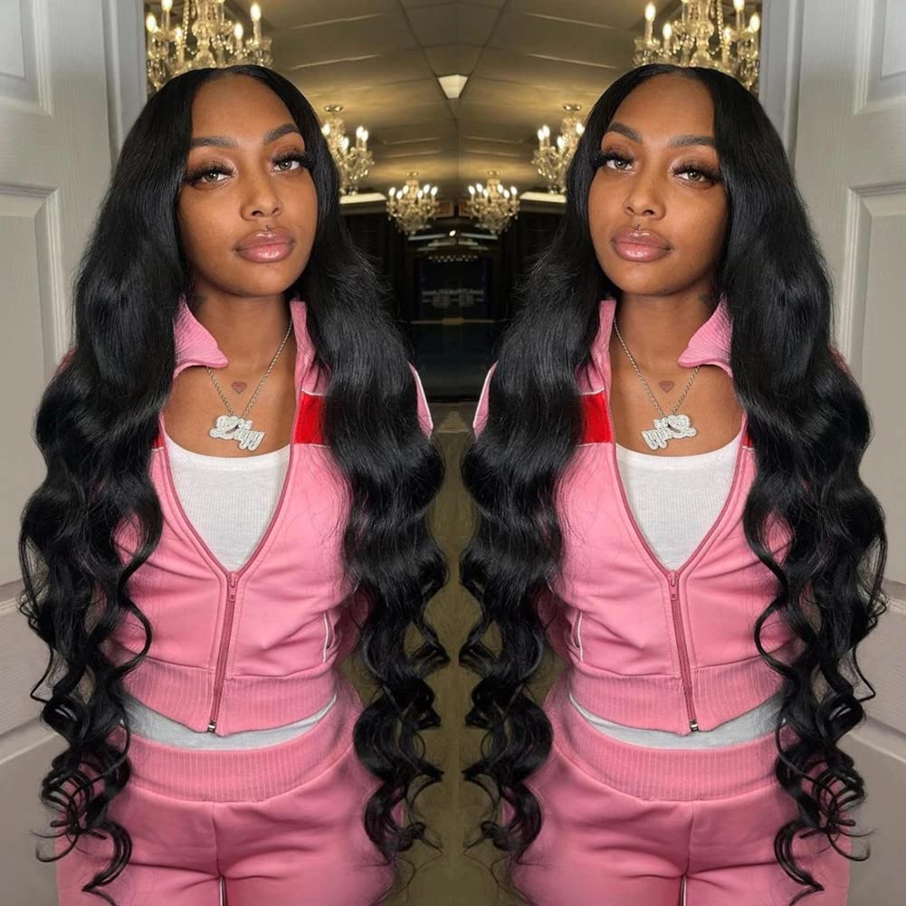 Aopusi Hair Bundles Body Wave 100% Brazilian Remy Human Hair 3 Bundles 10A Grade Virgin Hair Extensions Natural Color（24 26 28 Inch）